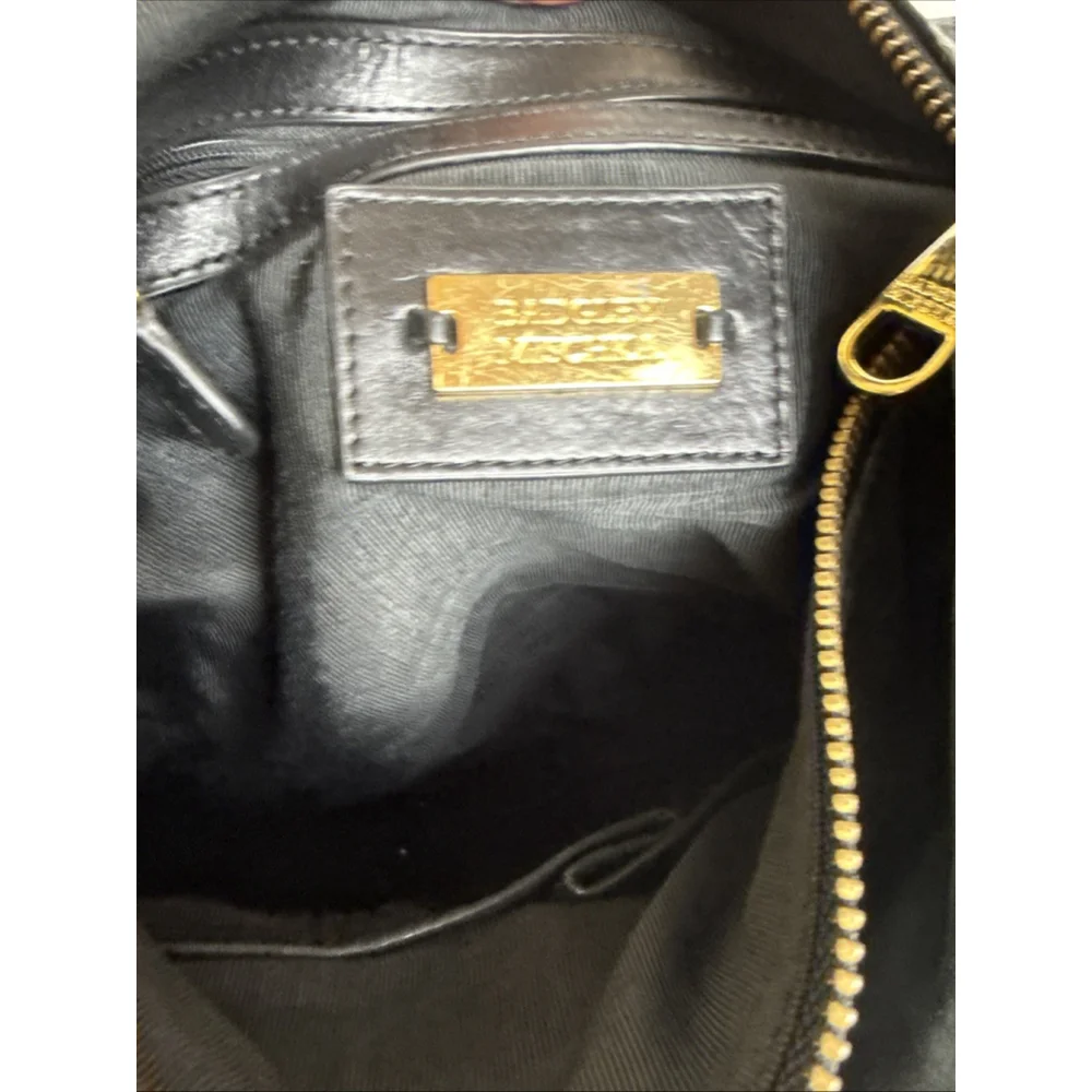 Badgley Mischka Black Leather Carina Hobo Shoulder Bag